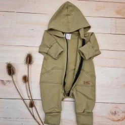 Kazum Kombinezon, pajac 56-92 wygodny bawełniany olive green