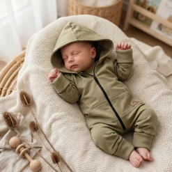 Kazum Kombinezon, pajac 56-92 wygodny bawełniany olive green