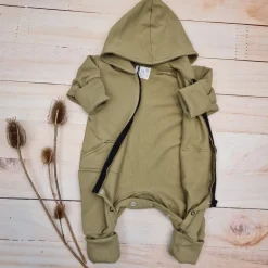 Kazum Kombinezon, pajac 56-92 wygodny bawełniany olive green