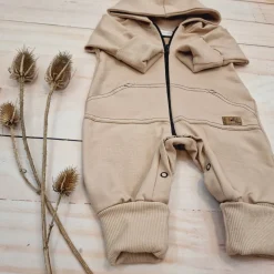 Kazum Kombinezon, pajac 56-92 wygodny bawełniany cappuccino beige