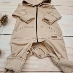 Kazum Kombinezon, pajac 56-92 wygodny bawełniany cappuccino beige