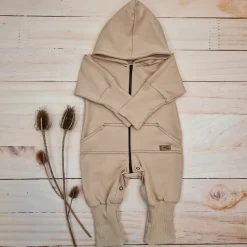 Kazum Kombinezon, pajac 56-92 wygodny bawełniany cappuccino beige