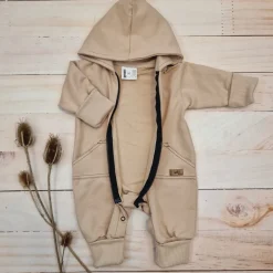 Kazum Kombinezon, pajac 56-92 wygodny bawełniany cappuccino beige