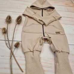 Kazum Kombinezon, pajac 56-92 wygodny bawełniany cappuccino beige