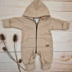 Kazum Kombinezon, pajac 56-92 wygodny bawełniany cappuccino beige