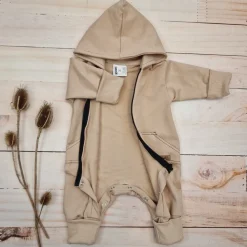 Kazum Kombinezon, pajac 56-92 wygodny bawełniany cappuccino beige