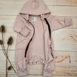 Kazum Kombinezon, pajac 56-92 wygodny bawełniany powder pink