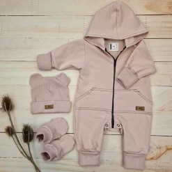 Kazum Kombinezon, pajac 56-92 wygodny bawełniany powder pink
