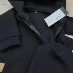 KAZUM Kombinezon z ocieplanej dresówki bez stóp + czapka black 56-86