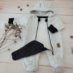 KAZUM Kombinezon z ocieplanej dresówki silver gray 56-86