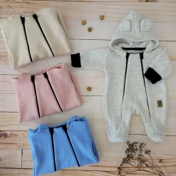 KAZUM Kombinezon z ocieplanej dresówki silver gray 56-86