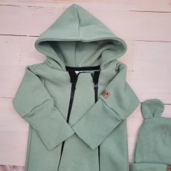 KAZUM Kombinezon z ocieplanej dresówki + czapka 56-86 gooseberry green