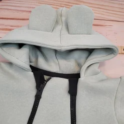 KAZUM Kombinezon z ocieplanej dresówki bez stóp + czapka + buciki 56-86 mint green