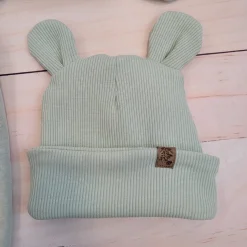 KAZUM Kombinezon z ocieplanej dresówki bez stóp + czapka + buciki 56-86 mint green
