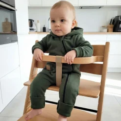 KAZUM Kombinezon z ocieplanej dresówki bez stóp + czapka khaki 56-86