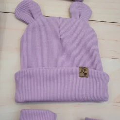 KAZUM Kombinezon z ocieplanej dresówki bez stóp + czapka + buciki 56-86 sweet lila