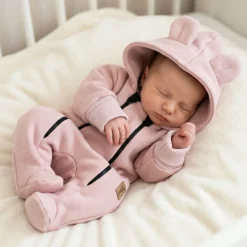 KAZUM Kombinezon z ocieplanej dresówki powder pink 56-86