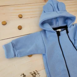 KAZUM Kombinezon z ocieplanej dresówki baby blue 56-86