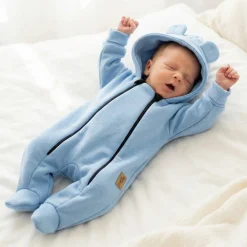 KAZUM Kombinezon z ocieplanej dresówki baby blue 56-86