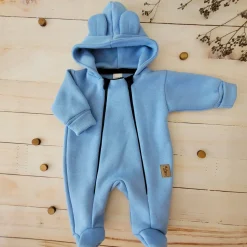 KAZUM Kombinezon z ocieplanej dresówki baby blue 56-86