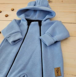 KAZUM Kombinezon z ocieplanej dresówki baby blue 56-86