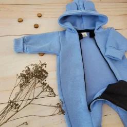 KAZUM Kombinezon z ocieplanej dresówki baby blue 56-86