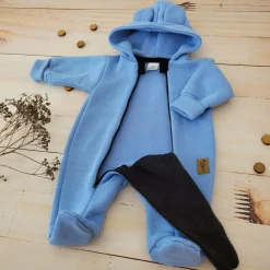 KAZUM Kombinezon z ocieplanej dresówki baby blue 56-86
