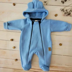 KAZUM Kombinezon z ocieplanej dresówki baby blue 56-86