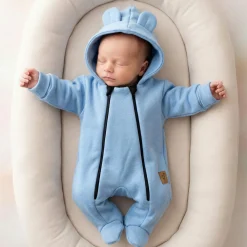 KAZUM Kombinezon z ocieplanej dresówki baby blue 56-86