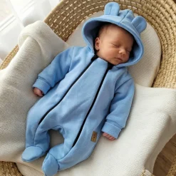 KAZUM Kombinezon z ocieplanej dresówki baby blue 56-86