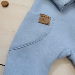KAZUM Kombinezon z ocieplanej dresówki bez stóp + czapka baby blue 56-86