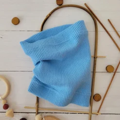 KAZUM Komin włóczkowy bawełniany baby blue