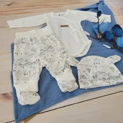 KAZUM Komplet body + półśpiochy + czapka silver gray land ostatnie 50-68