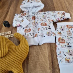 KAZUM Komplet Kurtka +spodnie wiosenny, jesienny z kapturem zwierzątka ostatnie sztuki 56, 62, 74, 80, 86