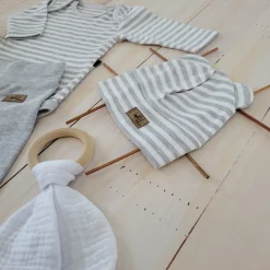 KAZUM Komplet niemowlęcy: body + spodnie + czapka z uszkami stripes ostatnie sztuki 56-86