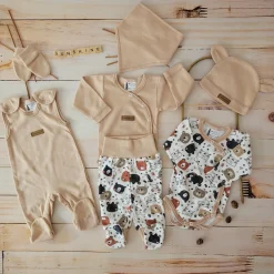 KAZUM Komplet wyprawka do szpitala 7 cz baby sandy brown bear ostatnie sztuki 50