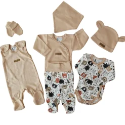 KAZUM Komplet wyprawka do szpitala 7 cz baby sandy brown bear ostatnie sztuki 50