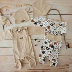 KAZUM Komplet wyprawka do szpitala 7 cz baby sandy brown bear ostatnie sztuki 50