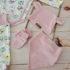 KAZUM Komplet wyprawka do szpitala 7 cz baby pastel pink bear ostatnie sztuki 50