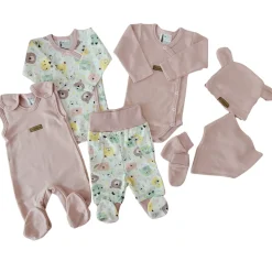 KAZUM Komplet wyprawka do szpitala 7 cz baby pastel pink bear ostatnie sztuki 50