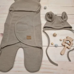 KAZUM Śpiworek, otulacz dla niemowlaka bawełniany 56/62 ashen grey