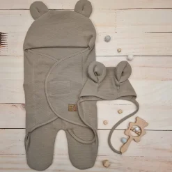 KAZUM Śpiworek, otulacz dla niemowlaka bawełniany 56/62 ashen grey