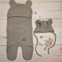 KAZUM Śpiworek, otulacz dla niemowlaka bawełniany 56/62 ashen grey