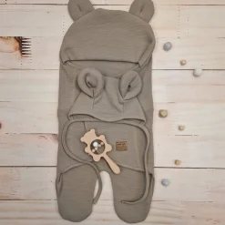 KAZUM Śpiworek, otulacz dla niemowlaka bawełniany 56/62 ashen grey