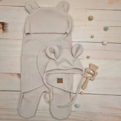 KAZUM Śpiworek, otulacz dla niemowlaka bawełniany 56/62 alabaster beige