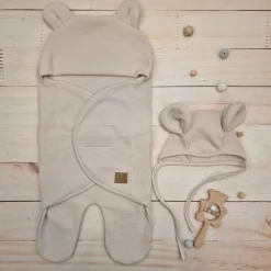 KAZUM Śpiworek, otulacz dla niemowlaka bawełniany 56/62 alabaster beige