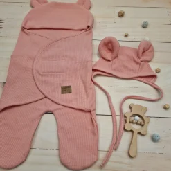 KAZUM Śpiworek, otulacz dla niemowlaka bawełniany 56/62 coral pink