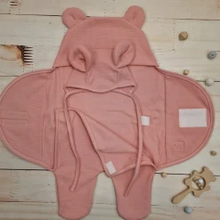 KAZUM Śpiworek, otulacz dla niemowlaka bawełniany 56/62 coral pink