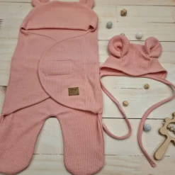 KAZUM Śpiworek, otulacz dla niemowlaka bawełniany 56/62 coral pink