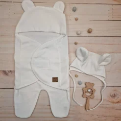 KAZUM Śpiworek, otulacz dla niemowlaka bawełniany 56/62 ivory
